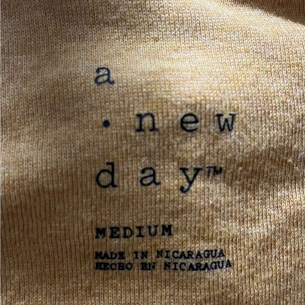 A New Day mustard color, crew-neck long sleeve top - Picture 5 of 5